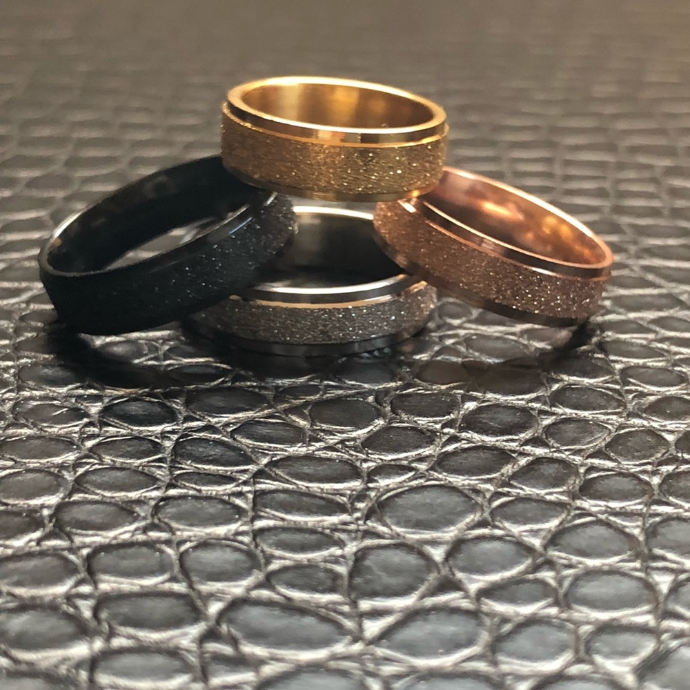 Stainless steel glitter rings